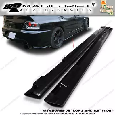 02 03 04 05 06 Mitsubishi Lancer Evolution EVO Side Skirt Extensions Urethane • $109.99