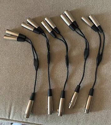 3ft XLR Female 3-pin XLRF To Dual XLR Male 3-pin XLRM Y Splitter Audio Mic Cable • $7.50
