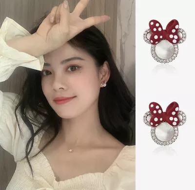 Fashion Jewelry Minnie Mouse Bow Rhinestone Stud Earrings TK19-6 • $10.01