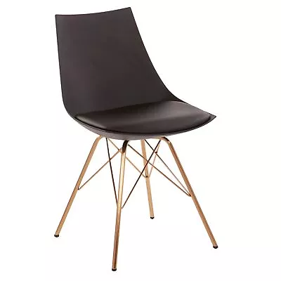 Oakley Mid-Century Modern Bucket Dining Chair With Faux Leather Padded Seat ... • $152.16
