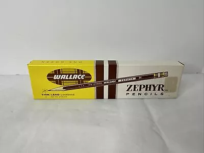 Vtg Wallace Zephyr Wood 12 Firm Pencils Thin Lead 311 Lockbond Original NOS • $11.96