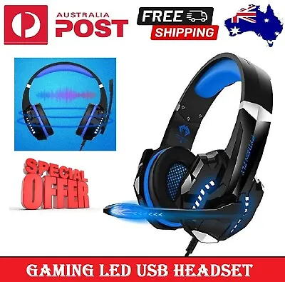 Gaming Headset Mic LED Headphones Stereo Bass Surround For PC PS5 PS4 3 Xbox One • $41.99