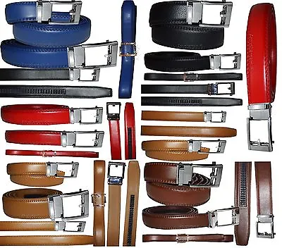 Men's Belt. Leather Dress Belt Comfort Click Automatic Lock New Buckle Up To 43  • $15.16
