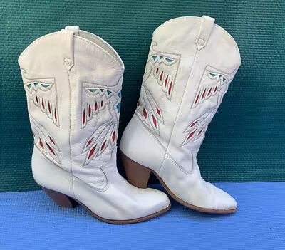 Vintage 80s Dingo Thunderbird Western Cowboy Cowgirl Boots Womens 6.5 M USA Made • $9.99