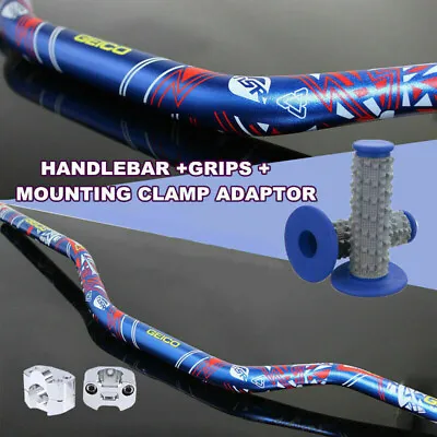 $53.36 • Buy 28mm Fat Handlebar Bar Clamp Riser Hand Grips Dirt Pit MX Motorcycle ATV