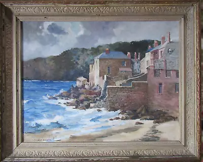 Early 20th Century Cornish Harbour Cawsands Oil Painting Signed Framed • £175
