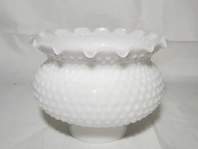 Vintage Hobnail Lamp Shade Milk Glass Ruffled. 3  Fitter • $40