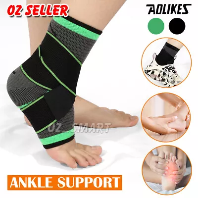 Sports Ankle Support Adjustable Brace  Stabilize Ligaments  Breath Compression • $8.25