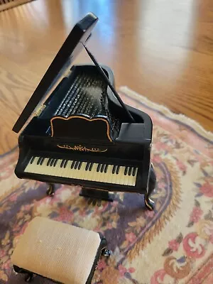 Ebony Bespaq Grand Piano With Bench Miniature 1:12 Dollhouse • $99