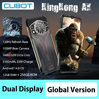Cubot KingKong AX Rugged Phone Dual Screens 120Hz 12GB+256GB 100MP Camera IP68 • £204.49
