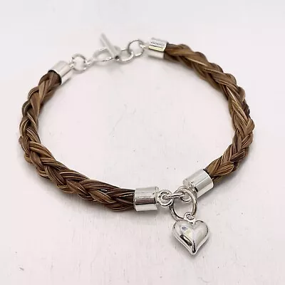 Horse Hair Bracelet In 2 Sections .. Sterling Silver Keepsake Jewellery Gift • £92