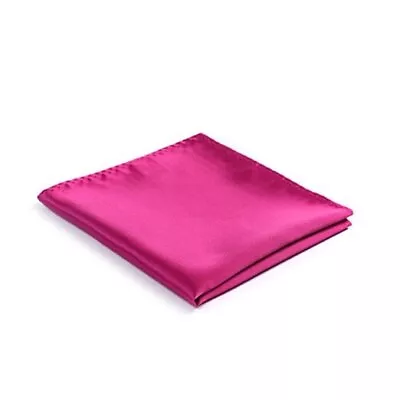 Mens Solid Satin Mens Tie With HankyHandmade Neckties For Men Magenta Hanky×1 • $16.42