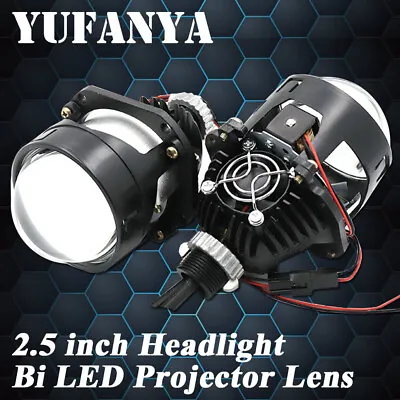 (2) 2.5'' Bi LED Projector Lens 70W Car Headlight Kit Retrofit Hi/Lo Universal • $78.85
