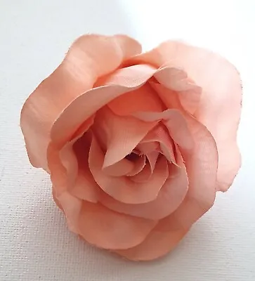 NEW 9cm Peach Fabric Rose Flower Fork Hair Clip Fashion Womens Valentines • £4.49