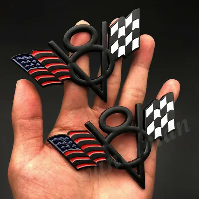 2pcs Metal USA American Flag V8 Vintage Car Trunk Emblem Badge Decals Sticker • $13.90