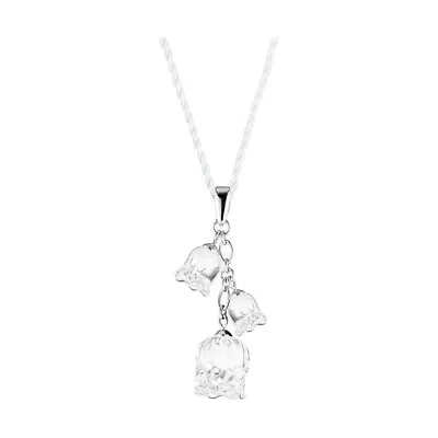 Lalique Muguet Flower Pendant 3 Clear Crystals Silver (7780800) • £195