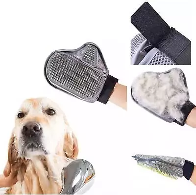 Breathable Heavy Duty Pet Grooming Glove Hair Removal Cat Dog Mitts Gentle • £3.75