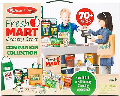 Melissa & Doug Fresh Mart Grocery Store Play Food And Role Play Companion Set • $25.95