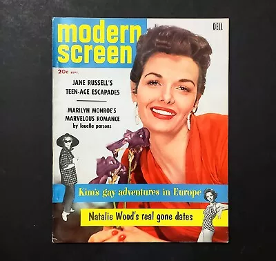 September 1956 JANE RUSSELL Modern Screen W/ ELVIS/MARILYN MONROE & NATALIE WOOD • $7.99