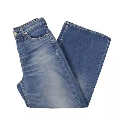 Rag & Bone Womens Maya Blue Ankle High Rise Denim Wide Leg Jeans 28 BHFO 8640 • $66.99