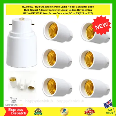 $16.95 • Buy 6 Pack Lamp Holder Socket Adapter Converter B22 To E27 Lamp Light Bulb Base NEW