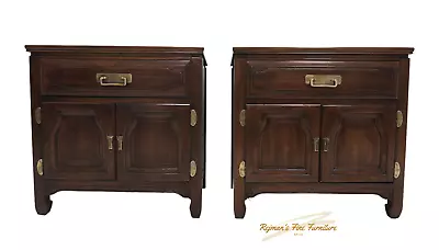 Pair Davis Cabinet Asian Ming Style Nightstands Cabinets • $849