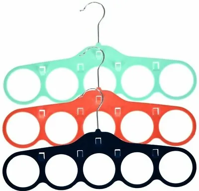 $10.99 • Buy Scarf Hanger 16  Space Saving Closet Organizer Scarves Hooks Rings Bra Tie Belt