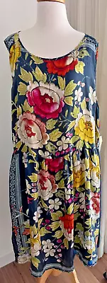 Nwt Johnny Was Silk Todo Dress - Size Xl - Floral -rrp $298 Usa • $160