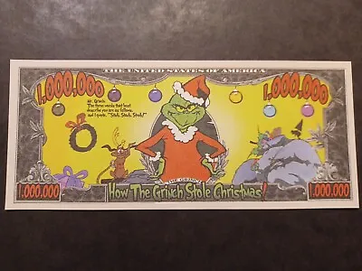 How The Grinch Stole Christmas Million Dollar Bill   United States America • £1.29