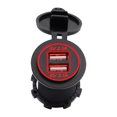 Dual Port USB Charger Socket Power Outlet Adapter Plug For Car Boat Motorcycle • $6.99