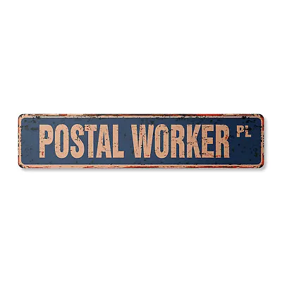 POSTAL WORKER Vintage Street Sign Metal Plastic APWU RFD Postal Postage Mail • $30.99
