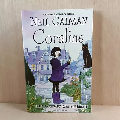 Coraline By Neil Gaiman (Paperback 2013) Signed By Chris Riddell  • £30