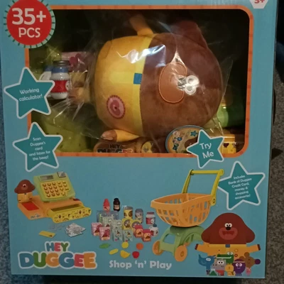 £24.99 • Buy Hey Duggee Shop N Play Till,Trolley& Acc,3+ Yrs,35 Pc + Free Hey Duggee Soft Toy
