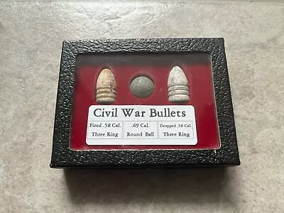 Civil War Relic Bullets In Display Case • $24.99