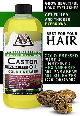 £9.99 • Buy Castor Oil For Hair Growth 16 Oz USDA Organic 100% Pure Cold Pressed Hexane Free