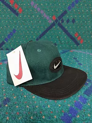 Vintage New 1996 Nike Air Max Bubble Strapback Dad Hat 90s Dark Green Black DS • $39.99