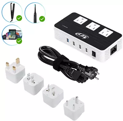 230W Step Down 220V To 110V Voltage Converter Travel Adapter With USB C Ports • $38.69