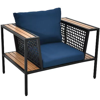 Outdoor Patio Chair Sectional Sofa Rattan Couch With Cushion For Balcony Garden • $154.75