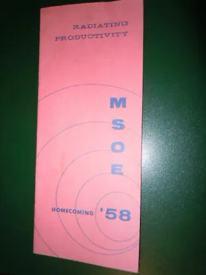 VTG MSOE 1958 Homecoming Dinner Dance Program.  Milwaukee School Of Engineering • $17