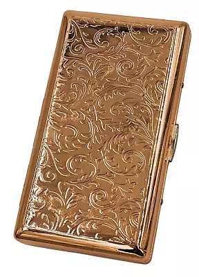 Retro Cigarette Case Double Sided King & 100s Boteh Rose Gold Color 4x2inch • $12.99