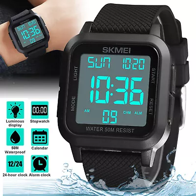 Waterproof Men's Digital Army Military Sport Quartz Watch Chronograph Backlight • $13.98