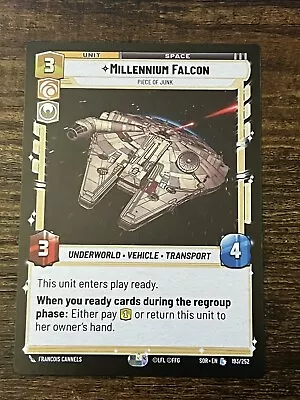 Millennium Falcon Piece Of Junk Spark Of Rebellion SOR Star Wars:Unlimited R 193 • $25.14