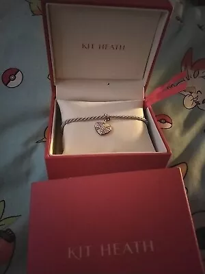 Kit Heath Kids Heart Bracelet 925 Silver Rope Bracelet With Heart Charm With Box • £45