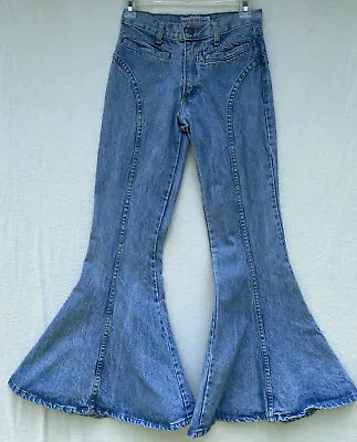 Vtg Made In The Shade Extra Super Wide Denim Bell Bottom Jeans 26 X 28  Sz 1 Y2K • $30