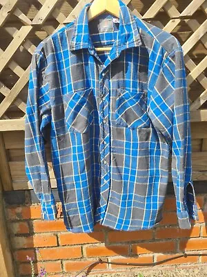 £7.99 • Buy Vintage Classic J P HAMMILL Pearl Snap Grunge Flannel Shirt Check Long Sleeve L