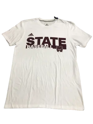 Adidas NCAA Mississippi State White Baseball Tee White/Maroon 28l001  • $19.99