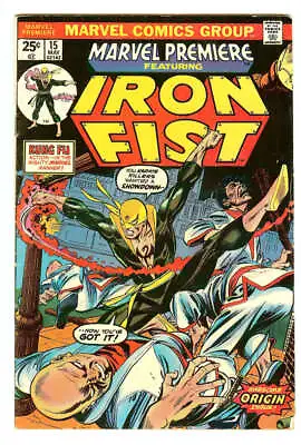 Marvel Premiere #15 5.0 Q // Origin + 1st App Iron Fist 1974 • $117