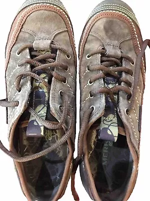 MERRELL BROWN Leather SHOES Mimosa Hiking Sz 6 Cocoa Walking Trail LACE UP Walk • $25