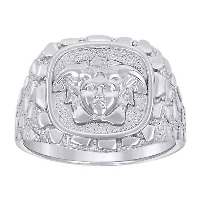 Sterling Silver Nugget Medusa Egyptian Ring Size 11 Fine Jewelry Gift For Mens • $77.90