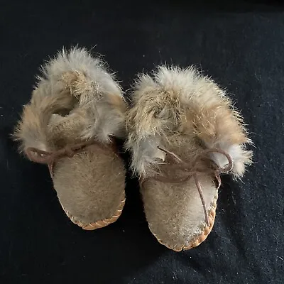 Alaskan Baby's Moccasins Seal & Rabbit - Size 2 • $29.95